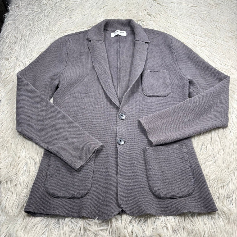 Everlane Women's L Gray Knit‎ Blazer Jacket Cardogan Cotton